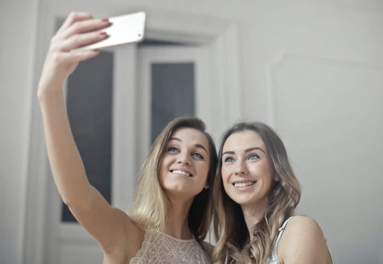 Two women taking a selfie