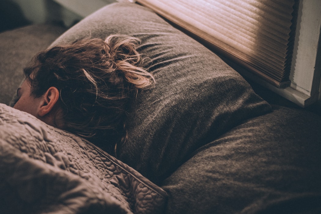 A woman sleeping.