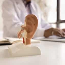 Ear model of ear in doctor's office